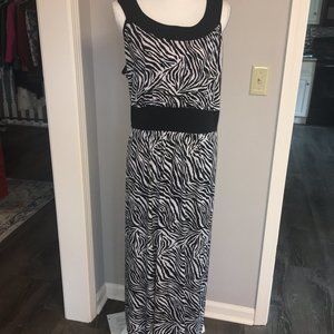 Zebra Print Long Summer Dress